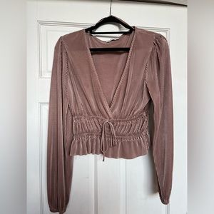 Zara Flowy Sleeve V-neck Top